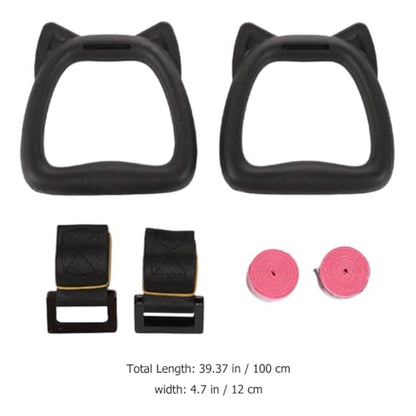 Gymnastic Rings with Adjustable Straps, 1 Meter Rope Length, Professional Pull-up Training Rings for Gymnastics and Calisthenics Exercises, 1 Pair Set