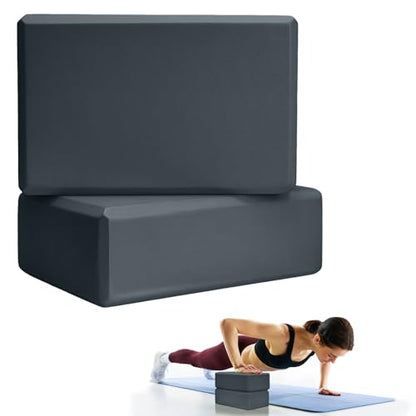 2 Pcs Yoga Blocks, 9"x6"x3" Foam Blocks Yoga Props for Pilates Stretching and Meditation Exercise Blocks Lightweight Yoga Essentials