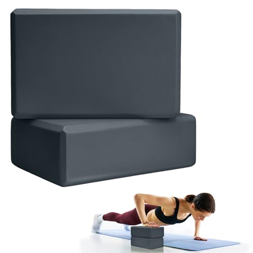 2 Pcs Yoga Blocks, 9"x6"x3" Foam Blocks Yoga Props for Pilates Stretching and Meditation Exercise Blocks Lightweight Yoga Essentials