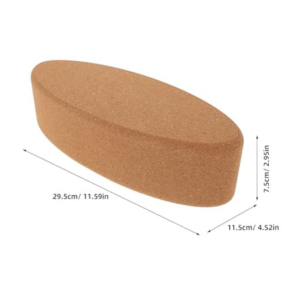 Cork Yoga Blocks High Density Oval Shape Non-slip Soft Yoga Accessories for Women and Men for Pilates Stretching Calf and Heel Support