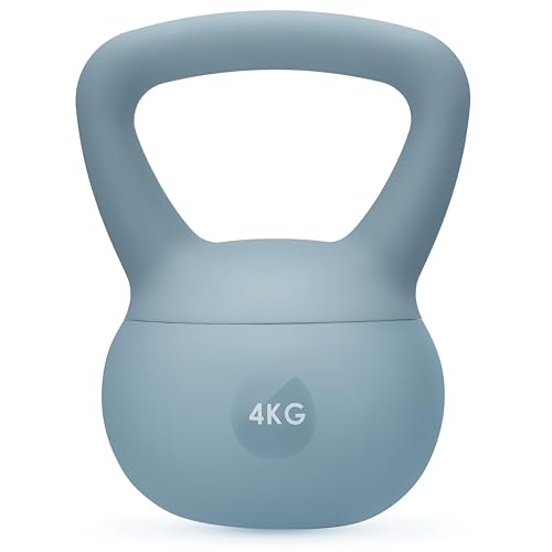 4kg Soft Kettlebell for Women, Non-Slip PVC Coated Home Fitness Weight for Pilates, Strength Training & Full-Body Workouts (Pink) - color: Bleu, size: 4 kg