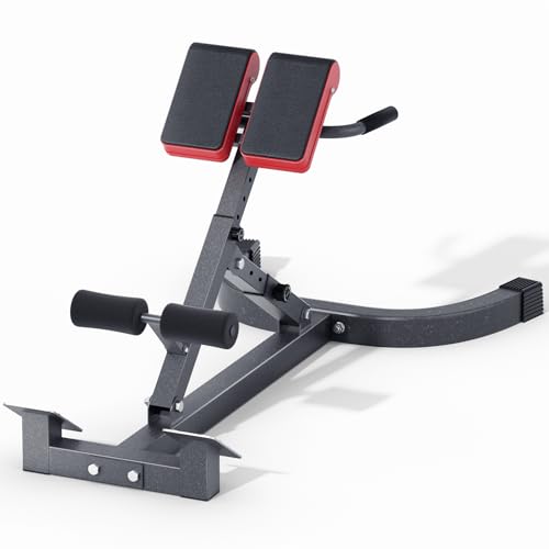 Roman Chair, Adjustable Hyper Back Extension Machine - 500LBS Multi-Function Back Extension Bench Machine for Glute, Hamstring and Lower Back Workout Equipment for Home Gym Fitness - color: Black
