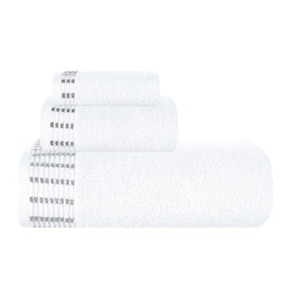MALLONI HOME Ultra Soft 3 Pack Cotton Towel Set, Contains a Bath Towels 28x55 inch, a Hand Towels 16x24 inch & a Wash Coths 12x12 inch, Ideal Everyday use, Compact & Lightweight - White - color: White, size: 3 Pack Set
