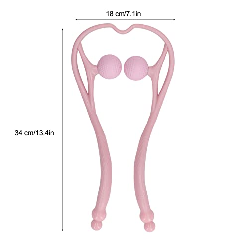 Swan Shaped Neck Massager, Handheld Dual Trigger Point Muscle Massager for Neck Shoulder Back Legs feet, with Removable Washable Soft Double Balls, Ergonomic Non Slip Grip