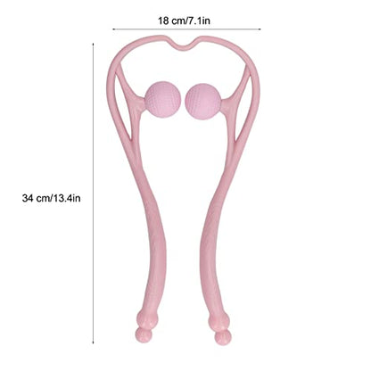 Swan Shaped Neck Massager, Handheld Dual Trigger Point Muscle Massager for Neck Shoulder Back Legs feet, with Removable Washable Soft Double Balls, Ergonomic Non Slip Grip