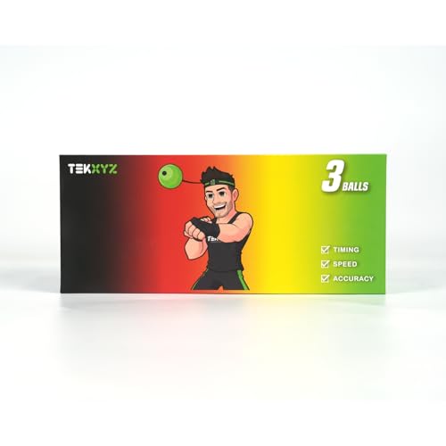 TEKXYZ® Reflex Ball with Counter App | Online Community for Boxing Ball, Perfect for Reaction, Agility, Punching Speed, Fight Skill and Hand Eye Coordination | Stocking Stuffer Gift for All Ages