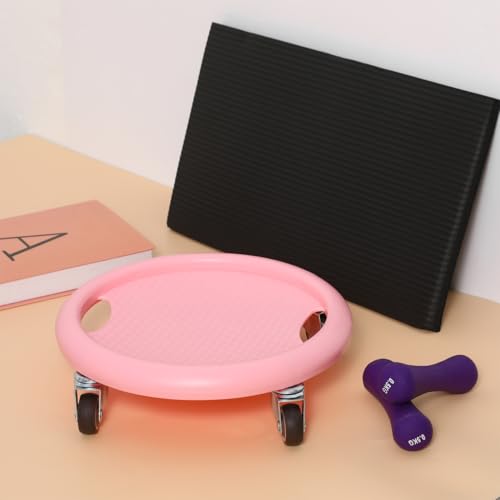 HANABASS Four-Wheel Ab Roller with Knee Mat Multi-Directional Silent Abdominal Exercise Wheel for Home Core Strengthening and Full Body Workout Non-Slip Fitness Sliding Board
