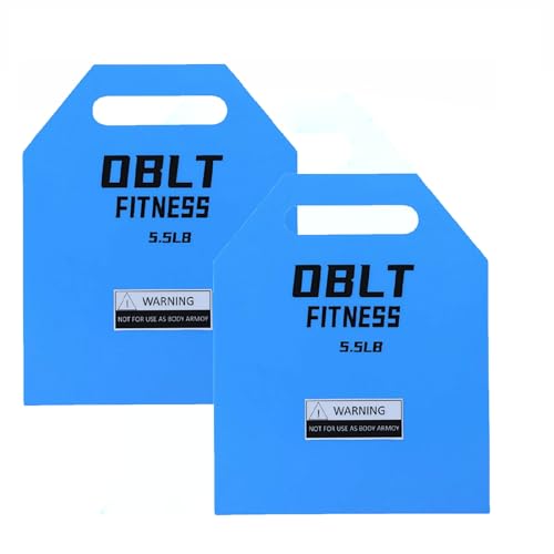 OBLT Weight Vest Plates - Vest Plates for Full-Body Strength Training, 5.5/9.3/14/19 LBS Weighted Vest Plates Suitable Crossfit,Outside and Fitness Man& Women Training - color: Blue