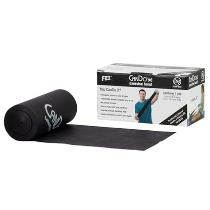 CanDo Latex-Free Exercise Band 6 Yard Roll - color: Black, size: X-Heavy Resistance, 6 yards