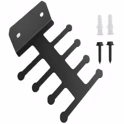 4-Tier Heavy Duty Gym Wall Storage, Metal Equipment Organizer & Non-Slip Resistance Band Rack