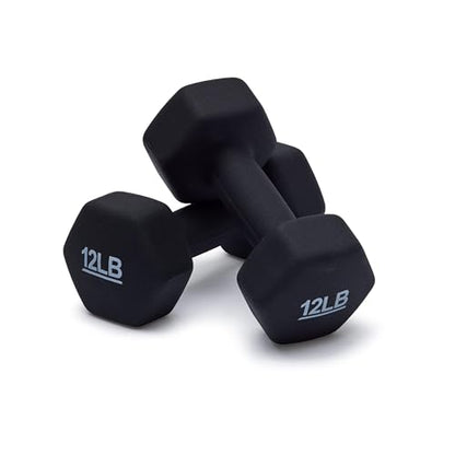 Amazon Basics Neoprene Dumbbell Hand Weights for Exercise and Muscle Toning - style: 12 Pound, Pair