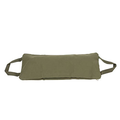 Green Yoga Sand Bag with Handle, Portable Fillable Yoga Canvas Sandbags for Yoga Weights and Training, Adjustable Weighted Sandbag for Pilates Workout, Durable Cotton Oute