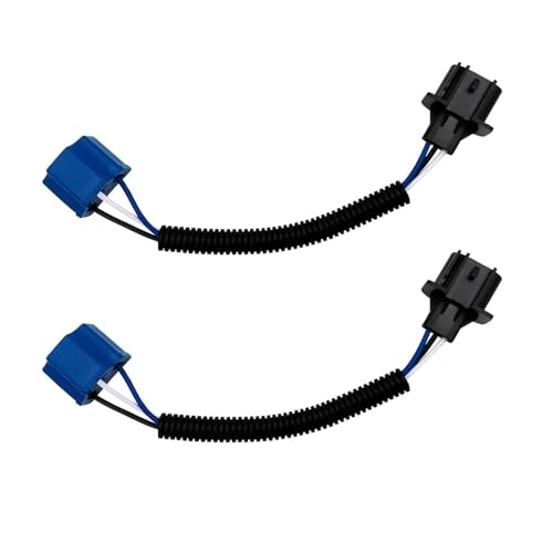 2 PCS Car H13 Male to H4 Female Adapter, Waterproof Wiring Harness Adapters Connector, Heat Resistant HID to Led Conversion Wire Harnes Kit for Fog Lights (Black)