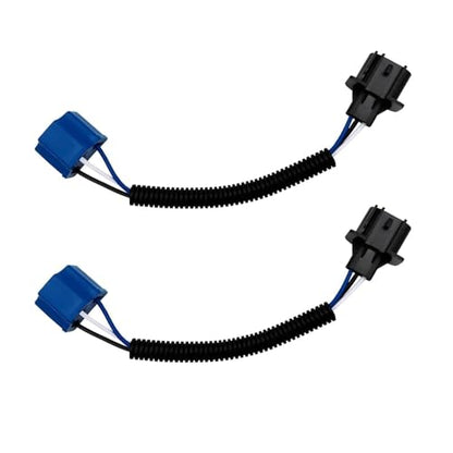 2 PCS Car H13 Male to H4 Female Adapter, Waterproof Wiring Harness Adapters Connector, Heat Resistant HID to Led Conversion Wire Harnes Kit for Fog Lights (Black)