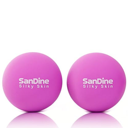 Lacrosse Massage Balls for Deep Tissue Massage - Release Tension Relieve Muscle Soreness Improve Flexibility - Ideal for Myofascial Release Trigger Point Therapy - 2Pack Yoga balls by Sandine (Purple) - color: Purple