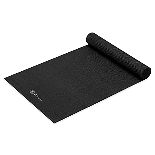 Gaiam Yoga Mat - Premium Solid Thick Non Slip Exercise & Fitness Mat for All Types of Yoga, Pilates & Floor Workouts - color: Black