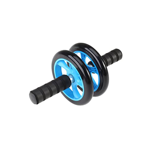 Dual Wheel Mute Ab Roller with Knee Pad for Core Workout Lightweight Easy to Assemble for Beginners and Advanced Quiet Exercise Equipment Blue