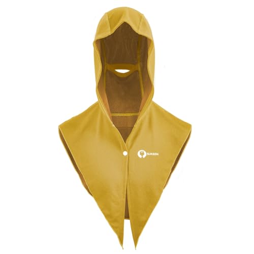 Sukeen Cooling Hoodie Towel, Instant Cooling Towels for Neck and Face, UPF 50 Sun Protection Ponytail Cooling Neck Wraps, Quick Drying Cool Towels for Sports, Gym, Hiking, Camping, Workout, Yellow - color: Yellow