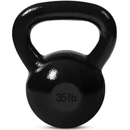 JFIT Cast Iron Kettlebell – Single Weight, Flat Bottom, Polished Handle | Men & Women | CrossFit, Cardio & Strength Training - size: 35.0 Pounds