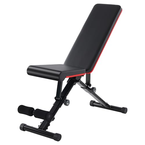 Adjustable Weight Bench for Home Gym, Foldable Workout Equipment for Full Body Strength Training, Incline Decline Sit-Up Bench for Chest, Shoulders, Arms Train, 795LBS Capacity