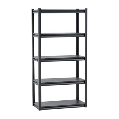 VEVOR Storage Shelves, 2000 lbs, 5 Tier Garage Storage Shelving, 16" D x 32" W x 63" H Adjustable Metal Shelves for Garage Shelves Utility Rack Shelf, Ideal for Kitchen, Warehouse, Basement, Black - size: 16" D x 32" W x 63" H