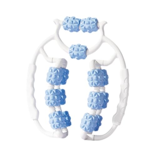 Massage Roller for Legs Foam Roll 15 Wheels Portable Exercise 360 ° Deep Tissue Massage Tool for Gym Physics, Blue - color: Blue