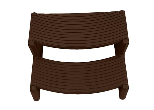 Confer Plastics Resin Multi Purpose Outdoor Non Slip Portable Spa and Hot Tub Handi-Step Deck Patio Steps Accessories, Espresso - color: Espresso