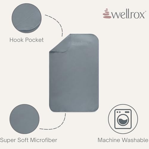 Microfiber Yoga Hand Towel – Super Soft, Quick-Dry, Non Slip Yoga Towel for Hot Pilates, Gym & Workouts (26.5" x 16", Grey) - color: Grey