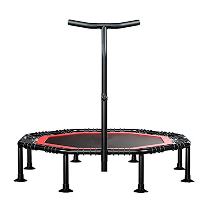 Trampoline Folding Mini Trampoline with Foam Handle Bar, Fitness Rebounder for Adult Indoor and Outdoor Exercise, Kids Balance Training Equipment (Size : 50in)
