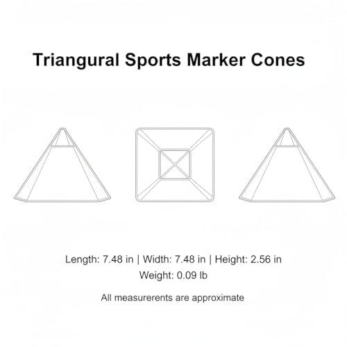 Triangular Sports Marker Cones for Agility Drills and Field Boundaries, PE Plastic Training Equipment (1 PC)