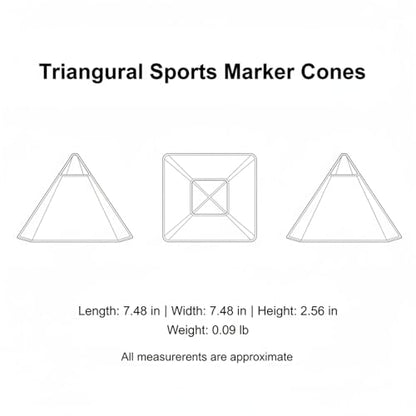 Triangular Sports Marker Cones for Agility Drills and Field Boundaries, PE Plastic Training Equipment (1 PC)