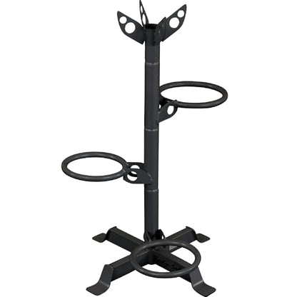 Body-Solid (GMR5B) Short Medicine Ball Stand - Compact Vertical Storage Rack for 3 Exercise Balls with 360° Pivoting Rings - Home & Commercial Gym Equipment, Black