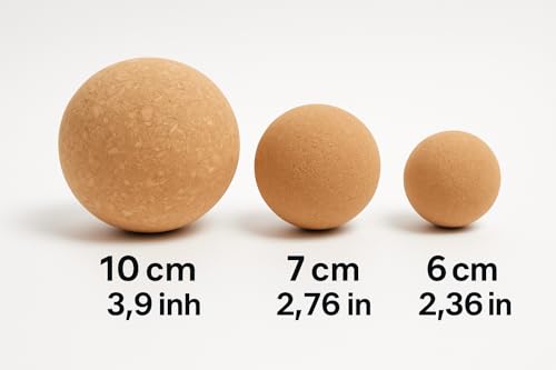 Edemsport Eco Cork Massage Ball – Natural Cork for Yoga, Pilates, Trigger Point & Deep Tissue Massage, Myofascial Release & Muscle Relief Tool (2.36/2.76/3.94 inch – Choose Size) (2,36)