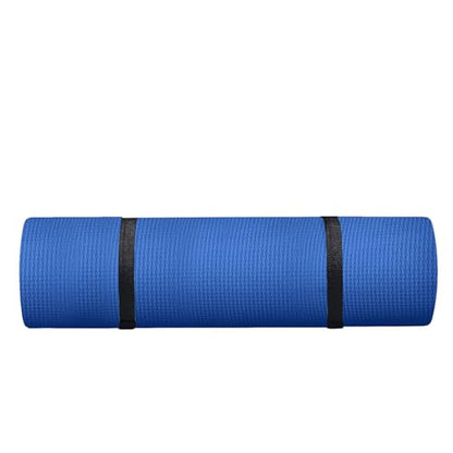 Yoga Mat with Strap 5mm Thick Non Slip Anti-Tear High Density Exercise Mat with Carrying Strap Hot Yoga Mat for Fitness, Home Yoga, Gym, Stretching, Workouts, Floor, Pilates - color: Blue