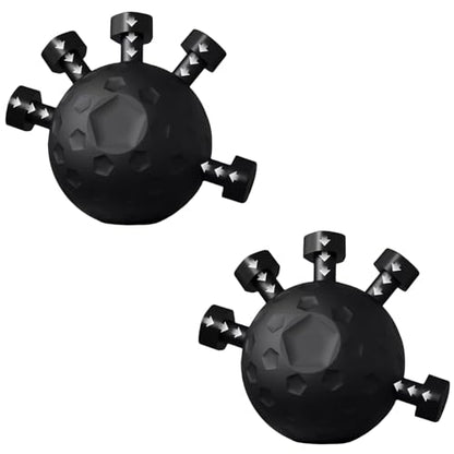 Glitzgrip Arm Builder 2025 New Hand Forearm Ball Strengthener and Finger Grip Exerciser Balls Wrist Strengthening Guitar Finger Gripper Strength Trainer Hand Squeezer Stretcher Extender Workout - color: Black-2PC