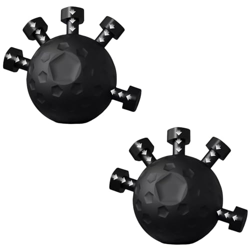 Glitzgrip Arm Builder 2025 New Hand Forearm Ball Strengthener and Finger Grip Exerciser Balls Wrist Strengthening Guitar Finger Gripper Strength Trainer Hand Squeezer Stretcher Extender Workout - color: Black-2PC