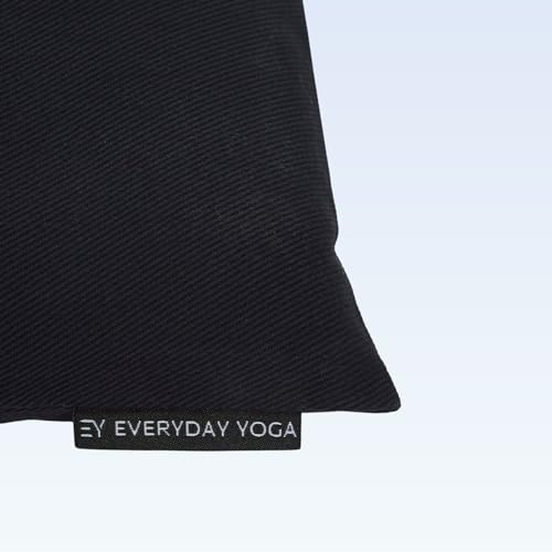 Everyday Yoga Sand Bag Cotton Unfilled, Adds Weight to Poses, Zipper Cover, Sturdy Handle, Silica Sand Filling, Durable Material - Black
