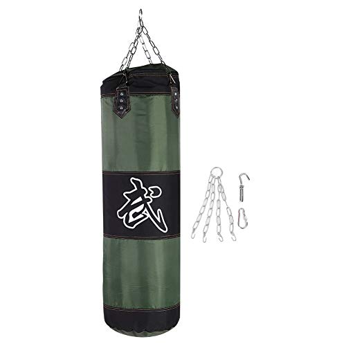 Bnineteenteam Heavy Punching Bag,Training Boxing Bag with Chain for Adults Men Women(Empty) - color: Green, size: 100cm