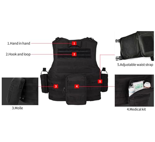 Adjustable Airsoft Vest for Outdoor Sports & Role-Playing Games, Lightweight Protective Gear with Multiple Pouches