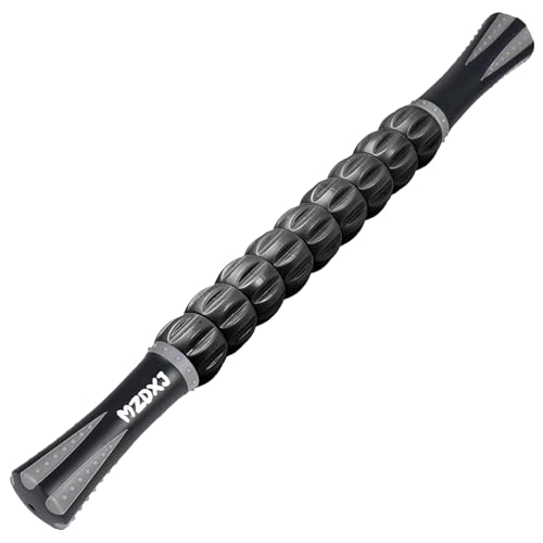 Muscle Roller Massage Roller Stick- Deep Tissue Fascia Blaster for Myofascial Pain Relief, Lymphatic Drainage & Body Sculpting, Handheld Physical Therapy & Recovery Tool (Gray black-18 inch) - color: Gray Black