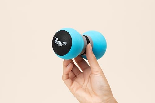 Massage Ball Set for Myofascial Trigger Point Release & Deep Tissue Massage - Set of 6 - Large Foam/Small Foam/Lacrosse/Peanut/Spiky/Hand Exercise Ball (Blue)