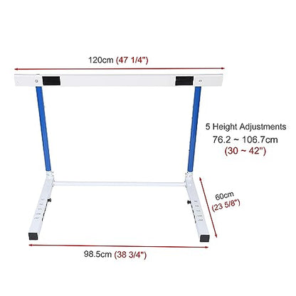 Track and Field Hurdles for Adult Athletes,Track and Field Equipment for Agility Obstacle Training,Adjustable Height 30-42in Outdoor Workout Training Pole Set