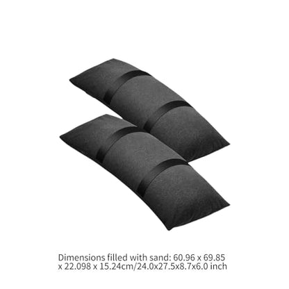 2Pcs Outdoor Fillable Sand Bags Weight Bags Black Weatherproof Heavy Duty 49 Lb.