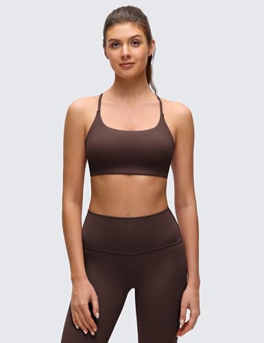 CRZ YOGA Butterluxe Twist Back Sports Bras - color: Hot Fudge Brown, size: XX-Small