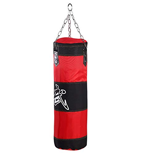 Bnineteenteam Heavy Punching Bag,Training Boxing Bag with Chain for Adults Men Women(Empty) - color: Red, size: 80cm