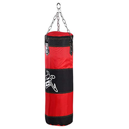 Bnineteenteam Heavy Punching Bag,Training Boxing Bag with Chain for Adults Men Women(Empty) - color: Red, size: 80cm