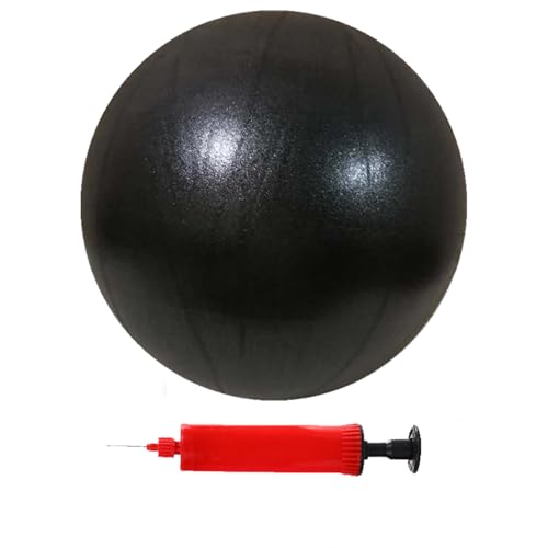 Mini Pilates Exercise Yoga Ball, 6 Inch Small Inflatable Exercise Yoga Ball,Core Training and Physical Therapy Equipment, with Pump - color: Black, size: 6 inch
