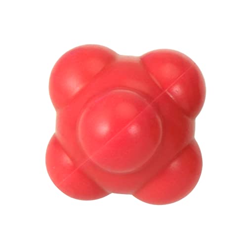 Milisten Red Reaction Ball Medium Difficulty for Agility Training Six Sided High Bounce Silicone Ball for Hand Eye Coordination and Reflex Speed Development