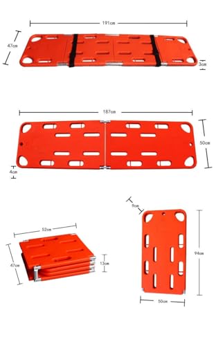 Plastic Folding Stretcher, Four-fold, Two-fold, Water-Floatable Spinal Fixation Board, Spinal Board, Stretcher Bed, Patient Immobilization, Fracture Fixation, First Aid (Two-fold) - color: Two-fold