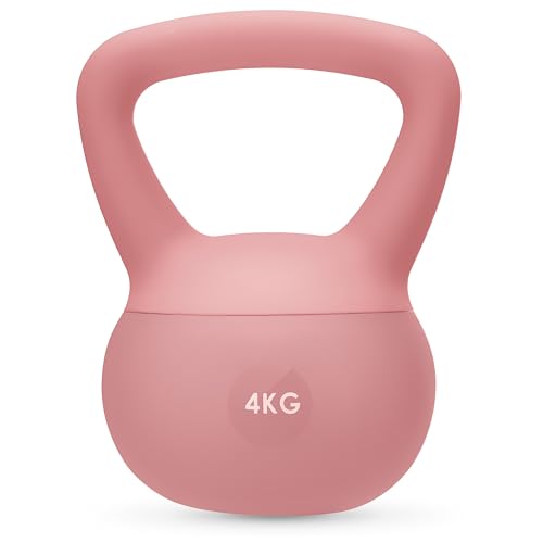 4kg Soft Kettlebell for Women, Non-Slip PVC Coated Home Fitness Weight for Pilates, Strength Training & Full-Body Workouts (Pink) - color: Menthe, size: 5 kg